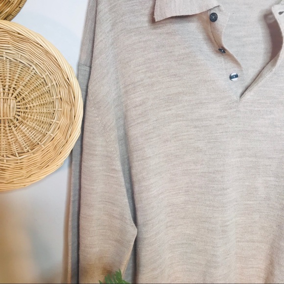 vtg vsco polo tan oversized boyfriend pullover - Picture 6 of 6